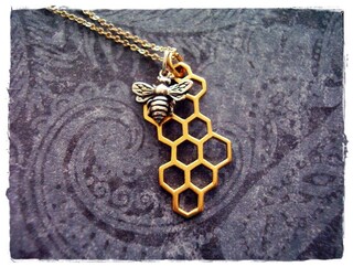 YAFEINI Collana Con Ciondolo Alveare E Ape In Argento Sterling 925 - Gioiello Geometrico Donna