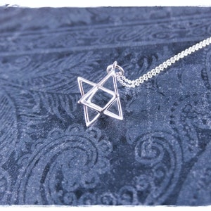 Silver Merkaba Necklace Sterling Silver Merkaba Charm on a Delicate Sterling Silver Cable Chain or Charm Only image 3