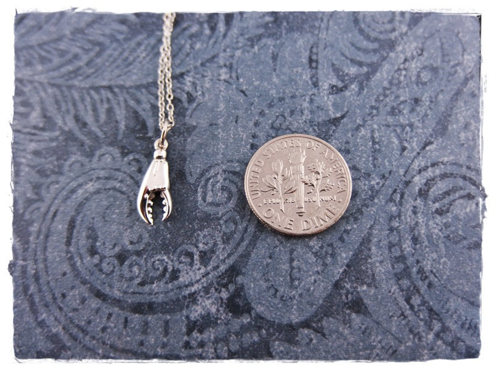 Silver Crab Claw Necklace Sterling Silver Crab Claw Charm on Etsy