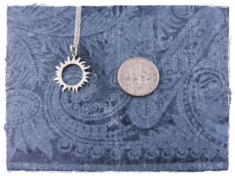Silver Radiant Sun Necklace Sterling Silver Radiant Sun Charm on a Delicate Sterling Silver Cable Chain or Charm Only