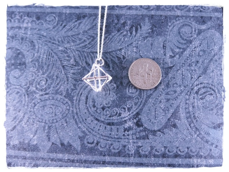 Silver Merkaba Necklace Sterling Silver Merkaba Charm on a Delicate Sterling Silver Cable Chain or Charm Only image 4