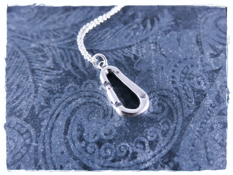Climbing Carabiner One Life, Live It Silver Necklace - Off The Map Jewellery