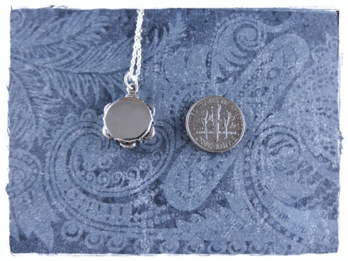 Silver Tambourine Necklace Sterling Silver Tambourine Charm Etsy