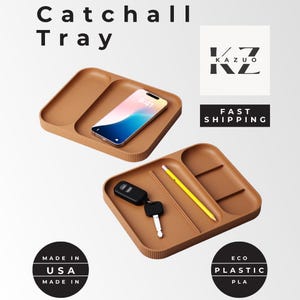 Modern Catchall Tray – Minimalist Desk Organizer for Keys, Phone, Accessories | Eco Friendly | Nightstand & Entryway Storage | Made in USA