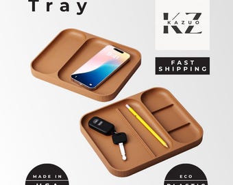 Modern Catchall Tray – Minimalist Desk Organizer for Keys, Phone, Accessories | Eco Friendly | Nightstand & Entryway Storage | Made in USA