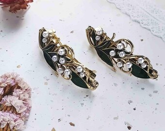 Handmade Lily of Valley Silver Hair Clips Gifts for Women, Stylish Flower Hair Clip Accessories Gifts, Beautiful Metal Hair Decor for Mother