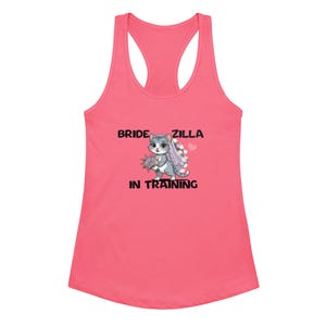 Bridezilla Tank Top – Funny Cat Bride Shirt Women’s fitted racerback tank top