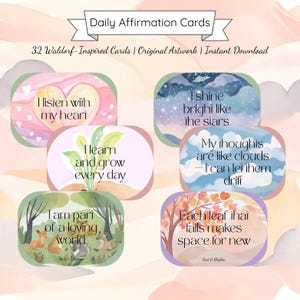 Op Waldorf geïnspireerde wenskaarten voor kinderen | Zachte dagelijkse affirmaties | Afdrukbare homeschool, Morning Basket, Root & Rhythm