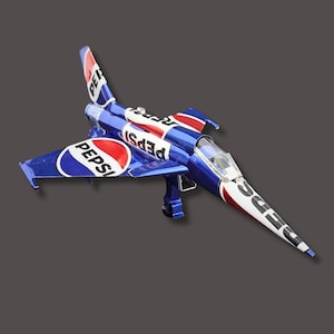 Handmade Fighter Jet Gift from Pepsi Cans – Eco-Friendly Collectible for Dad or Decor