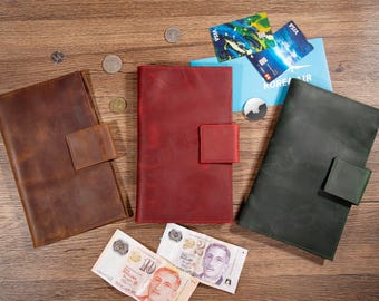 Personalisierte Leder Familienpasshülle, RFID-Reisebrieftasche, Reiseveranstalter, Vatertagsgeschenk