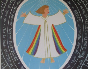 Isaías 61:10 vestida con las prendas de salvación 8.5x11 impresión de la obra de arte original