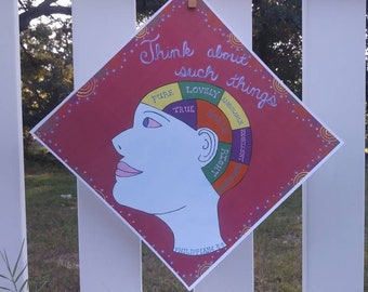 Filipenses 4 8-Piensa en tales cosas-Lo que sea verdadero noble derecho puro encantador admirable excelente loable-cristiano arte-biblia verso