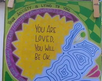 Usted es amado - Arte de la pared - Usted estará bien - Ansiedad - Depresión