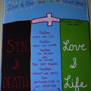 Romanos 8:38-39-Bible Verse Arte-Christian Art-Love-Peace-Forgiven-Inspiration-Motivation-Encouragement-Birthday-Confirmation-Mom-Best Friend