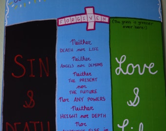 Romanos 8:38-39-Bible Verse Arte-Christian Art-Love-Peace-Forgiven-Inspiration-Motivation-Encouragement-Birthday-Confirmation-Mom-Best Friend