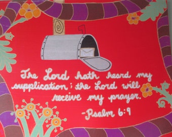 Arte de verso bíblico - Arte cristiano - Salmo 6:9 - Oración - Buzón - Pop Art - Zentangle - Animación - Depresión - Ansiedad