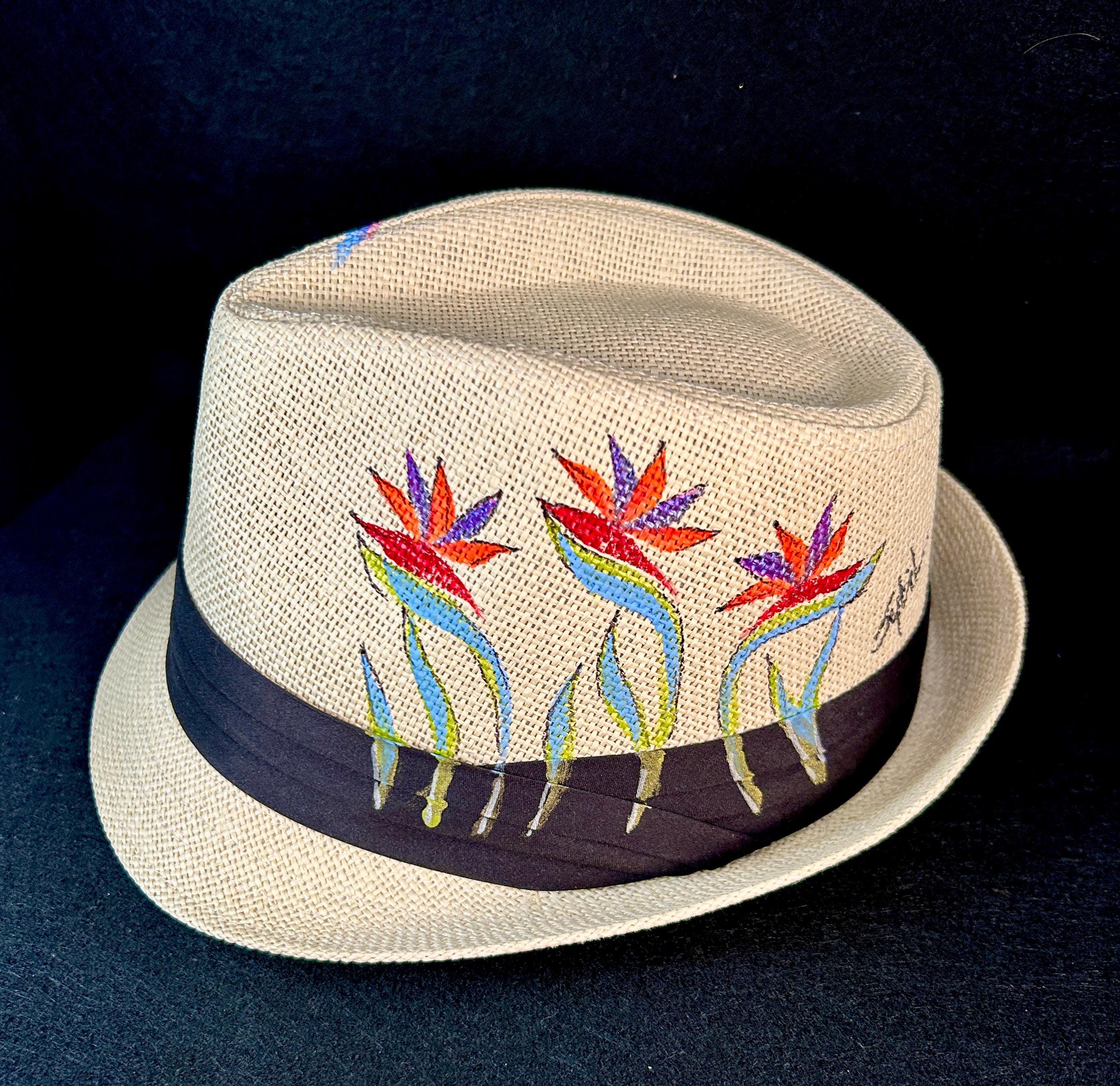 Bird of Paradise Fedora - Hand Painted Wearable Art - Etsy