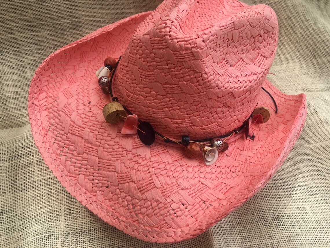 Straw Cowboy Hat with Custom Removable Beaded Hat Band Etsy