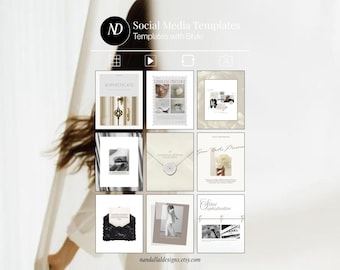 Quiet Luxury Templates Old Money Aesthetic Instagram Templates Neutral Luxury Template Timeless Elegant Cottagecore Social Media Templates