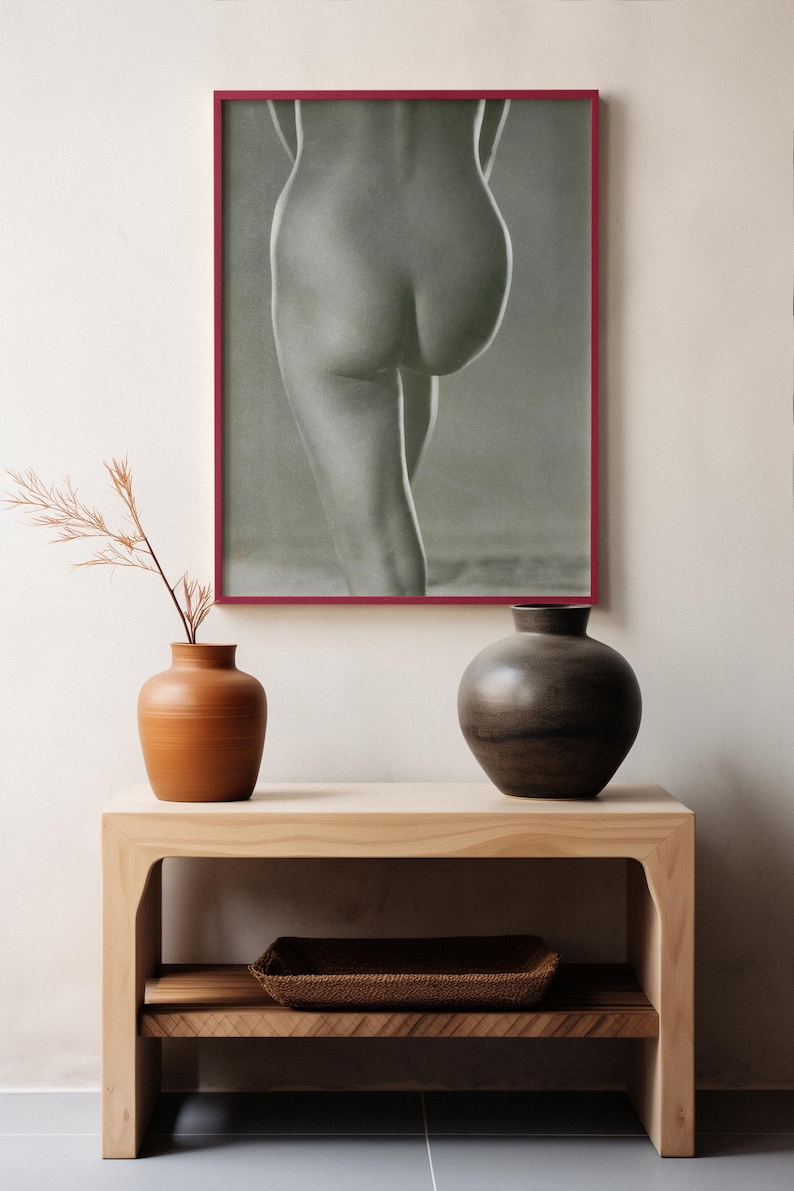 Vintage Female Nude Art Print,printable Wall Art, Retro Boudoir Poster