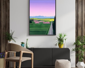Geometric Landscape Hiroshi Nagai Japanese Retro Vintage