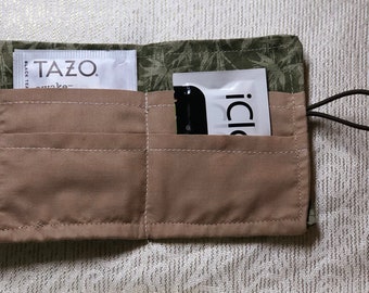 Travel Tea Wallet: for tea, sugar, honey, tissues, wipes, and more!