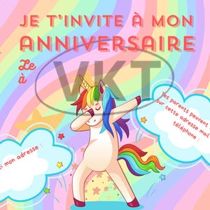 Carte d'anniversaire enfant licorne - à imprimer et à compléter