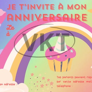 INVITATION ANNIVERSAIRE à imprimer et compléter