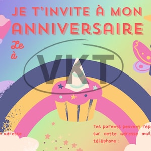 INVITATION ANNIVERSAIRE CUPCAKE