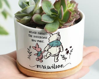 Regalo de agradecimiento para el maestro, nunca olvides la diferencia que marcas, maceta personalizada para el maestro, regalo de agradecimiento para el maestro, regalo para el maestro