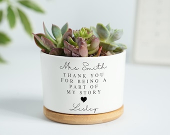 Thank You for Helping Me Grow, Teacher Appreciation Gift, Custom Plant Pot for Teacher, Thank You Teacher Gift, Teacher Desk Plant Pot
