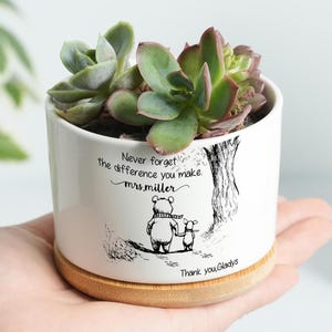 Thank You Teacher Gift, Never Forget the Difference You Make, Custom Plant Pot for Teacher, Teacher Appreciation Gift, Gift for Teacher