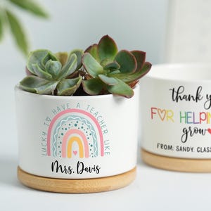 Teacher Appreciation Gift, Custom Plant Pot for Teacher, Gift for Teacher, Thank You Teacher Gift, Flower Pot for Teacher, Teacher Plant Pot