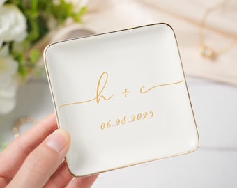 Personalized Ring Dish, Engagement Jewelry Holder, Trinket Dish, Wedding Ring Dish, Engagement Ring Holder, Anniversary Gift,Bridesmaid Gift
