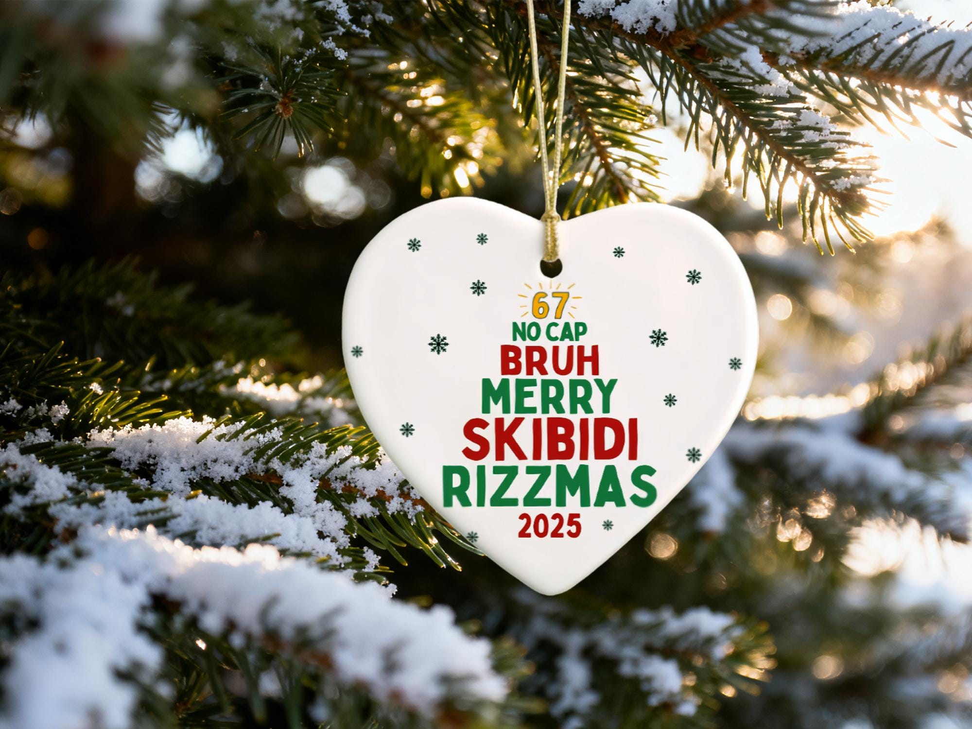 Ornament Rizz Gen Z Slang Christmas Ornament, Skibidi Rizz Sigma Meme Ornament, Funny ...