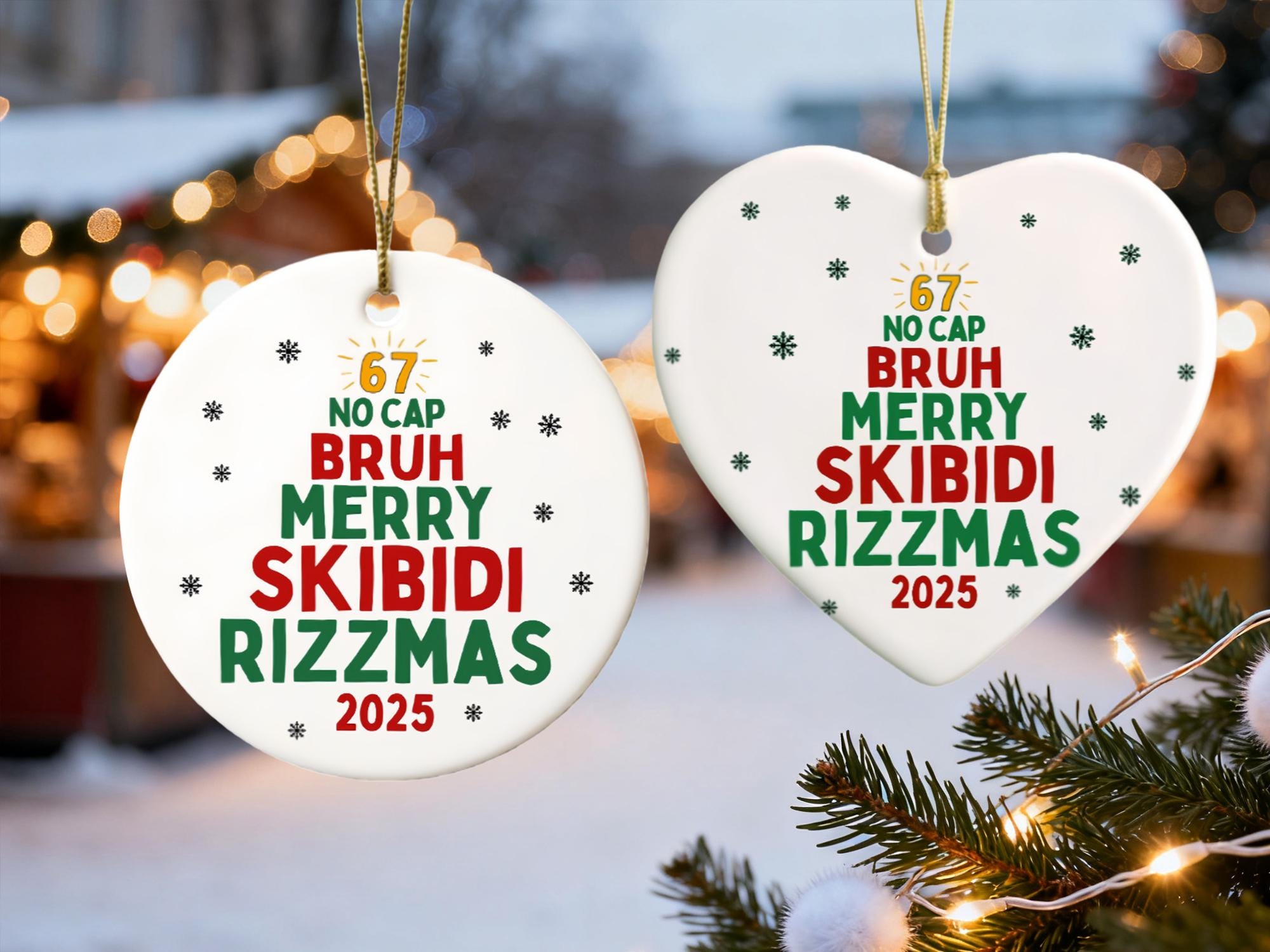 Ornament Rizz Gen Z Slang Christmas Ornament, Skibidi Rizz Sigma Meme Ornament, Funny ...