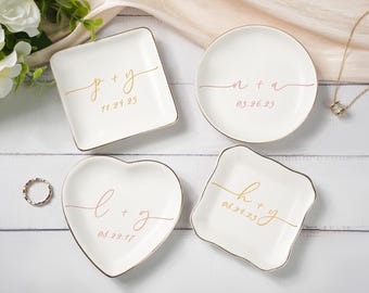 Engagement Ring Dish, Personalized Jewelry Holder, Trinket Dish, Wedding Ring Dish, Engagement Ring Holder, Anniversary Gift,Bridesmaid Gift