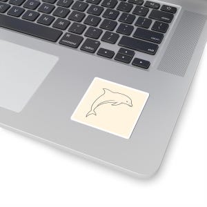Minimalist Dolphin Sticker - Aesthetic Ocean Vinyl Decal for Laptop, Water Bottle, Journal & Scrapbook - Cute Ocean Animal Gift