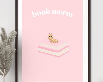 Arte de pared imprimible para ratones de biblioteca / Descarga digital para amantes de los libros / Decoración de lectura encantadora / Póster literario acogedor / Regalo para lectores y estudiantes