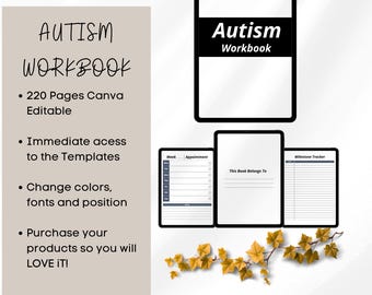 Autism Workbook: 220 Pages, ADHD Journal, Digital Planner (Canva Template)