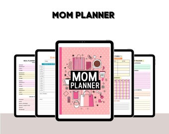 Busy Mom Planner Canva Template: 12-Page Weekly Family Organizer (Instant Download)