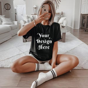 Comfort Colors C1717 Shirt Mockup T-Shirt Mockup Women TShirt Mockup Oversized Shirt Mockup Comfort Colors Mockup Outdoor Model Shirt Mockup