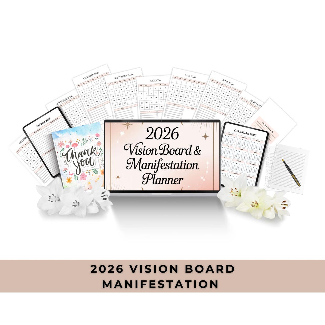 2026 Vision Board & Manifestation Planner, Dream Life Journal ...