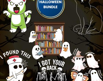 Vintage Halloween PNG Mega Bundle: Spooky Clipart, Sublimation Designs (Digital Download)