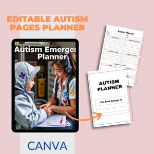 Autism Planner Canva Template Autism Journal ADHD Planner Digital Planner Autism Worksheets Autism Special Needs Autistic Behavior Tracker