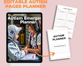 Autismplanerare Canva-mall: Digital journal och spårare (digital nedladdning)