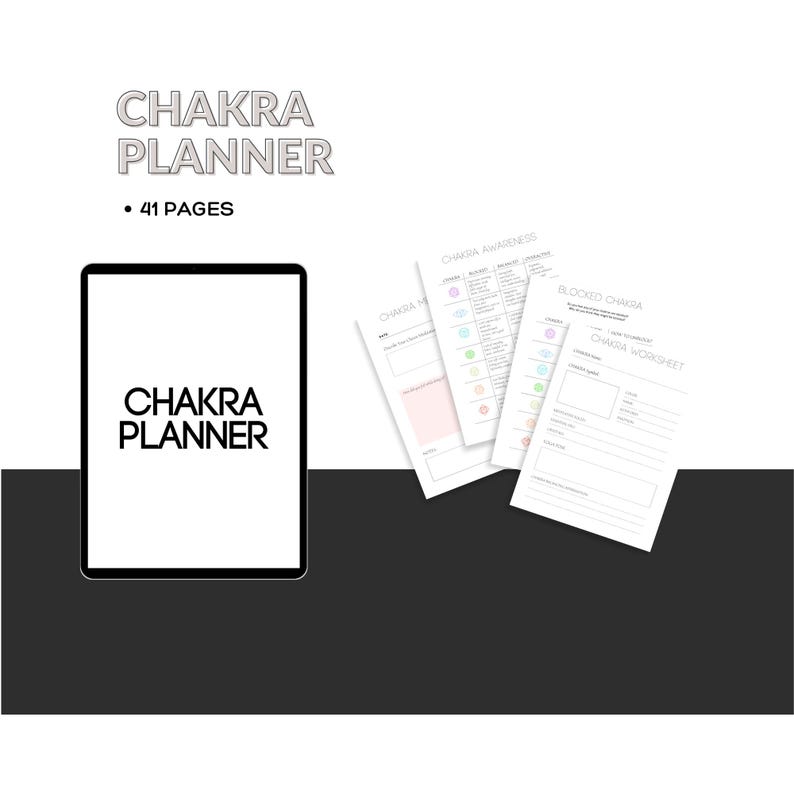 Printable Chakra Planner Chakras Worksheet Chakra Healing Pages Chakra ...