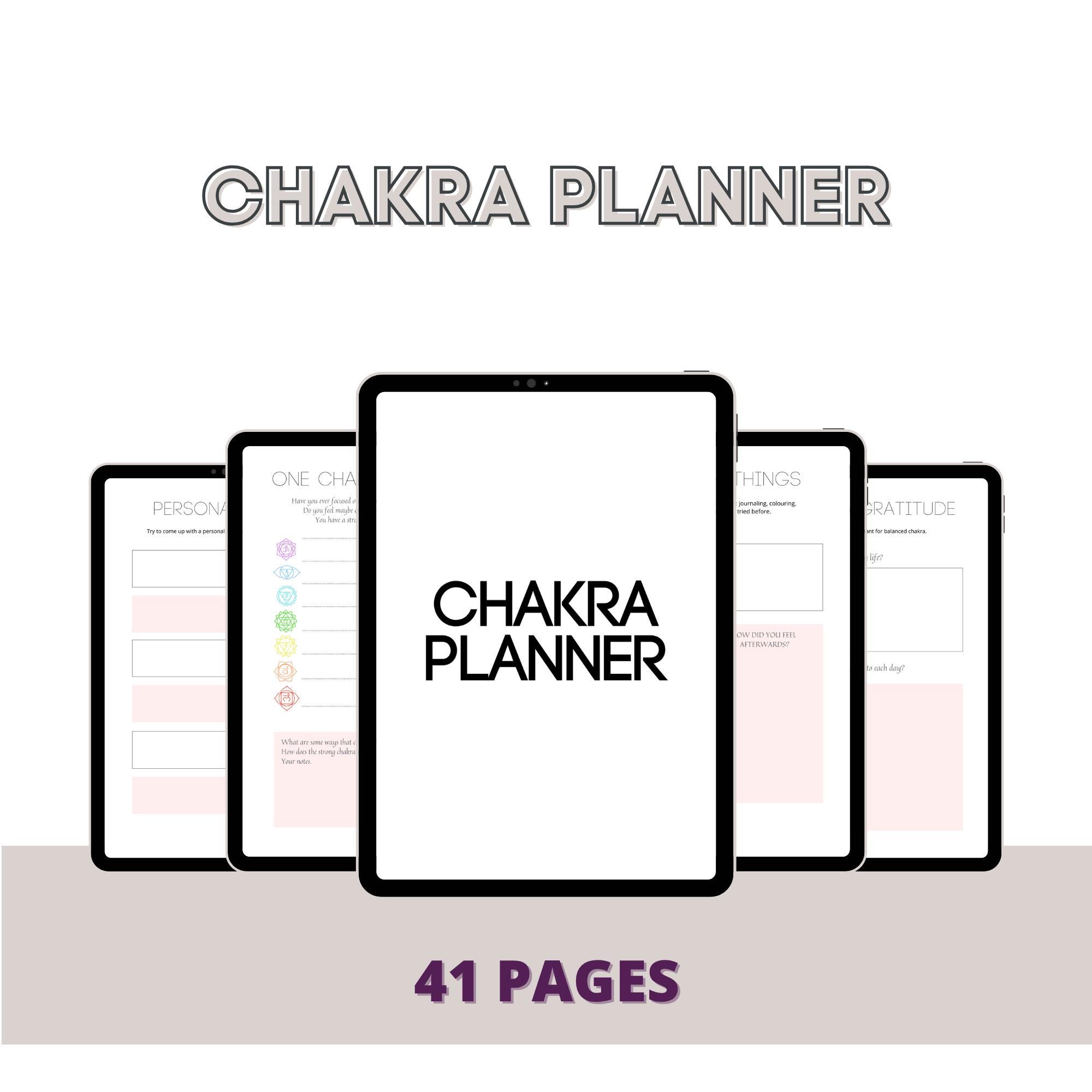 Printable Chakra Planner Chakras Worksheet Chakra Healing Pages Chakra ...