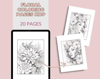Libro para colorear floral: Páginas para colorear para adultos de KDP (imprimibles)