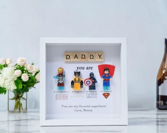 Gifts for dad| 4 superhero figures | Personalised Framed Wall Hanging | Birthday gifts | family anniversary gift